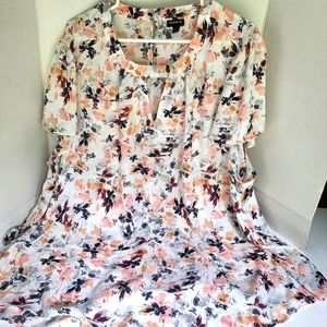 Torrid Floral Blouse - Pink, Black, White